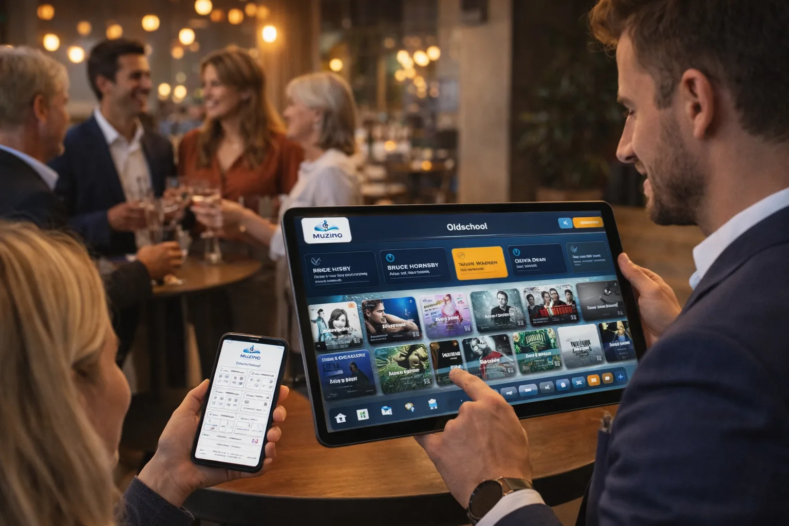 Sfeerbeeld van een bedrijfssetting met muziekbingo