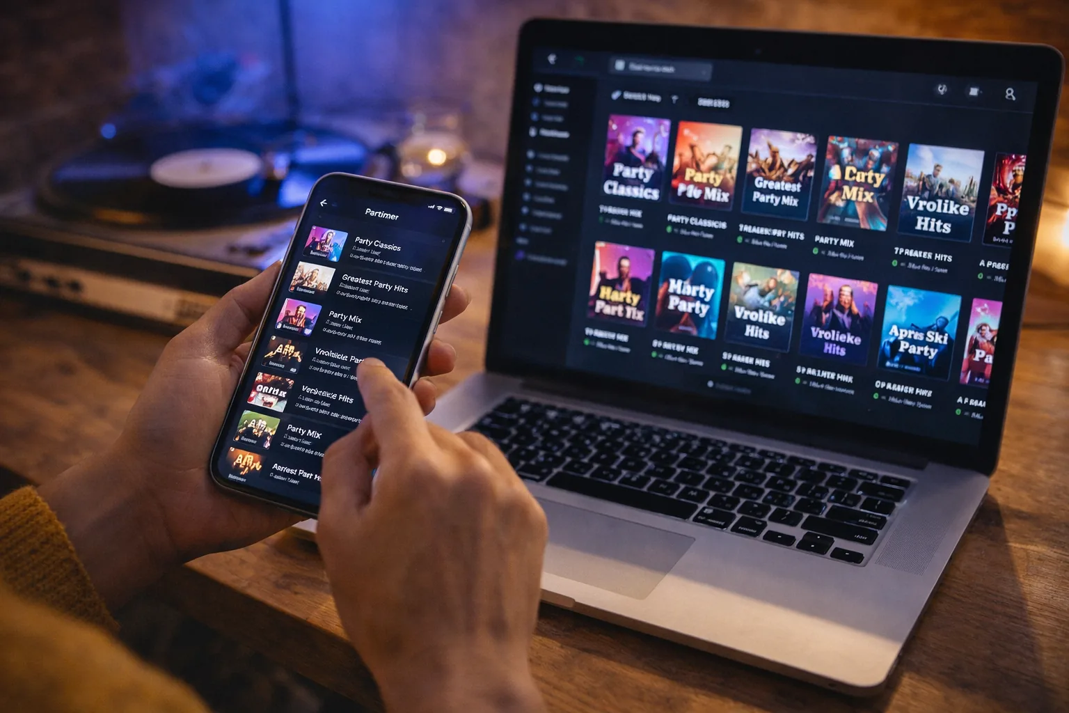 Sfeerbeeld van een Spotify-playlist als basis voor Muzino